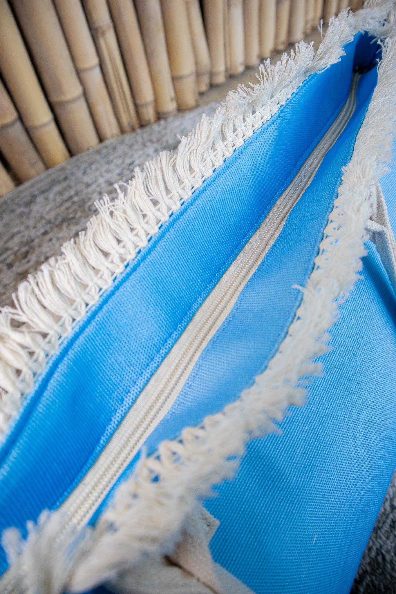 Sunkissed Fringe Beach Tote - COASTAL BLUE