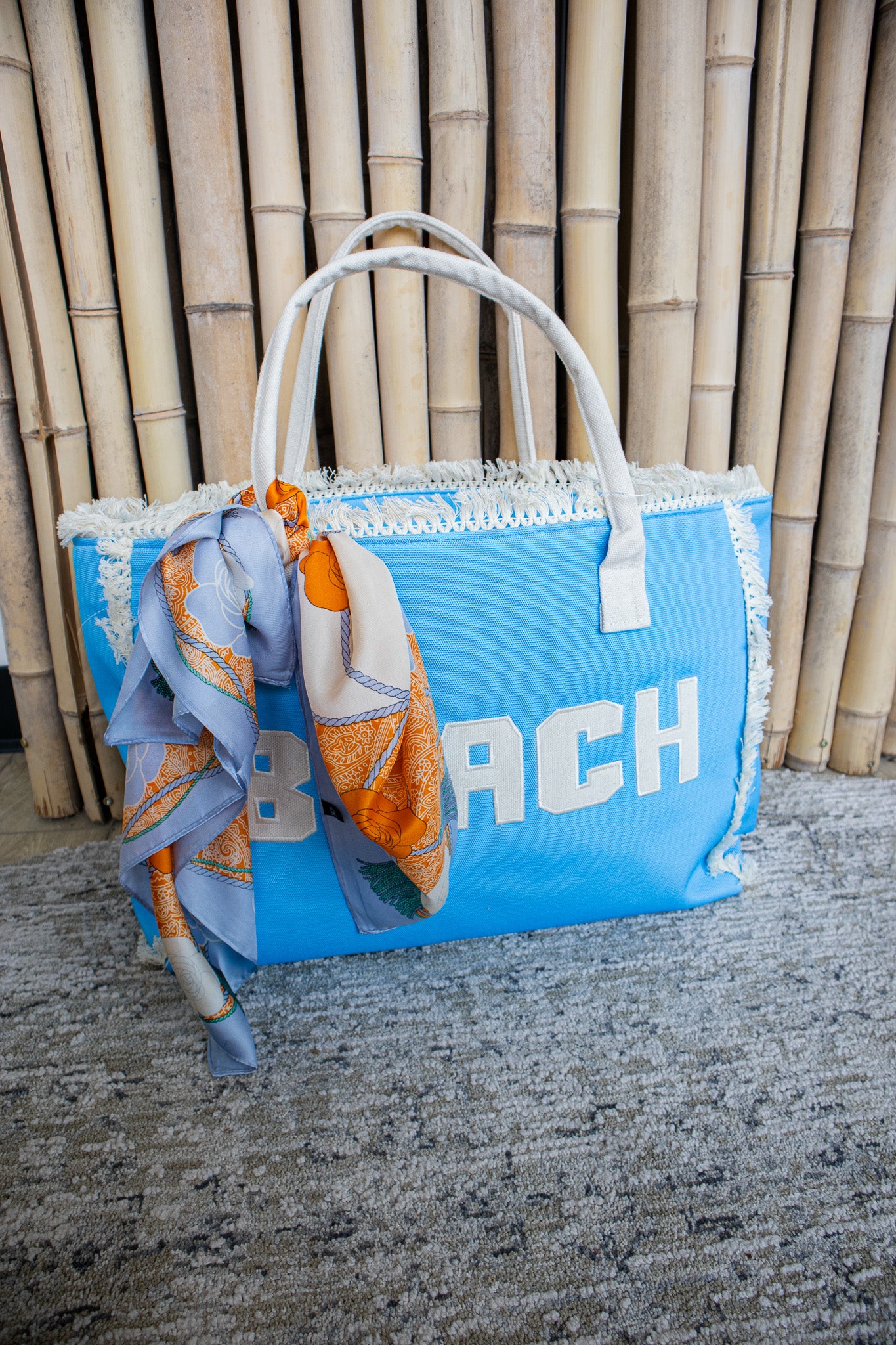 Sunkissed Fringe Beach Tote - COASTAL BLUE