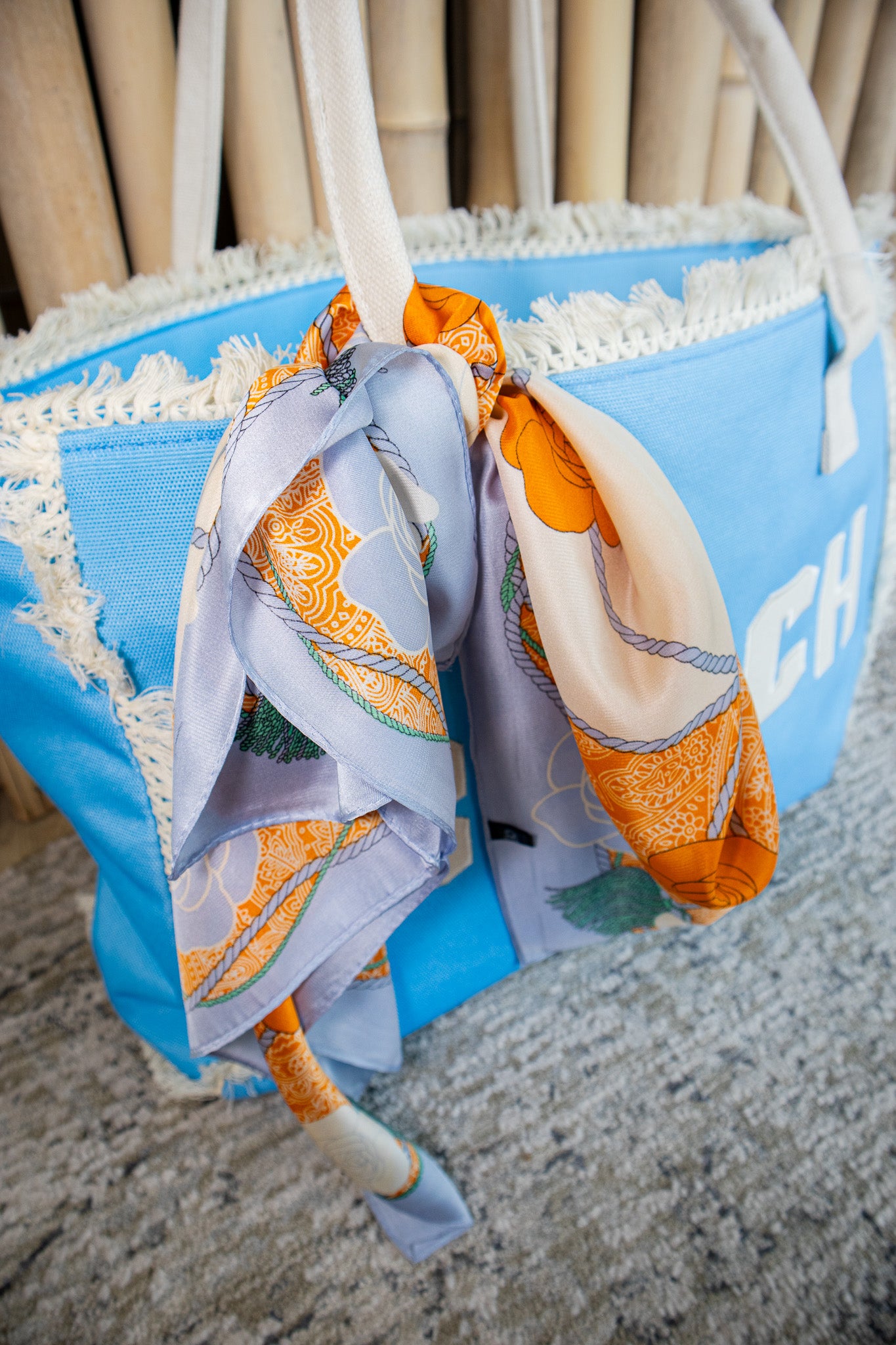 Sunkissed Fringe Beach Tote - COASTAL BLUE