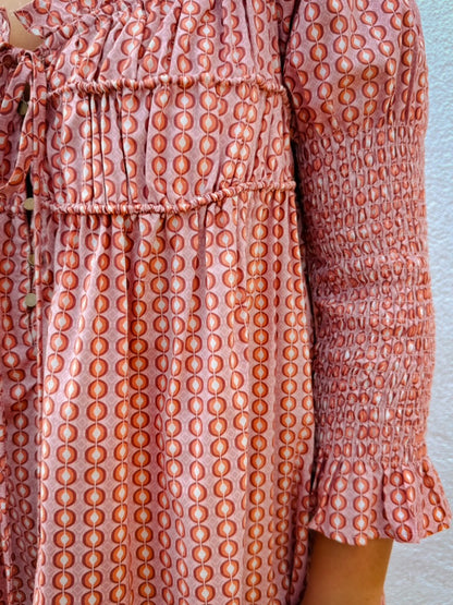 Free People Star Dip Printed Cotton Mini Dress - Glass Roses Combo