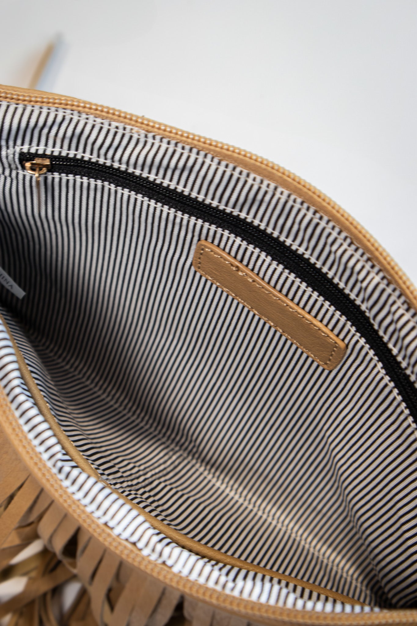 Sassy Sway Fringe Crossbody - LATTE