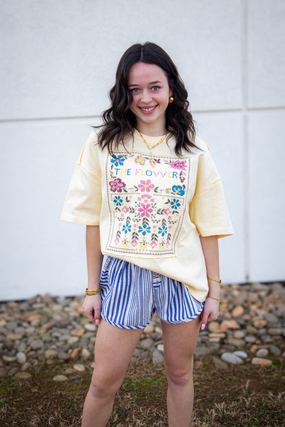 Free People - Home By 8 Boxer - COBALT COMBO