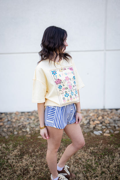 Free People - Home By 8 Boxer - COBALT COMBO