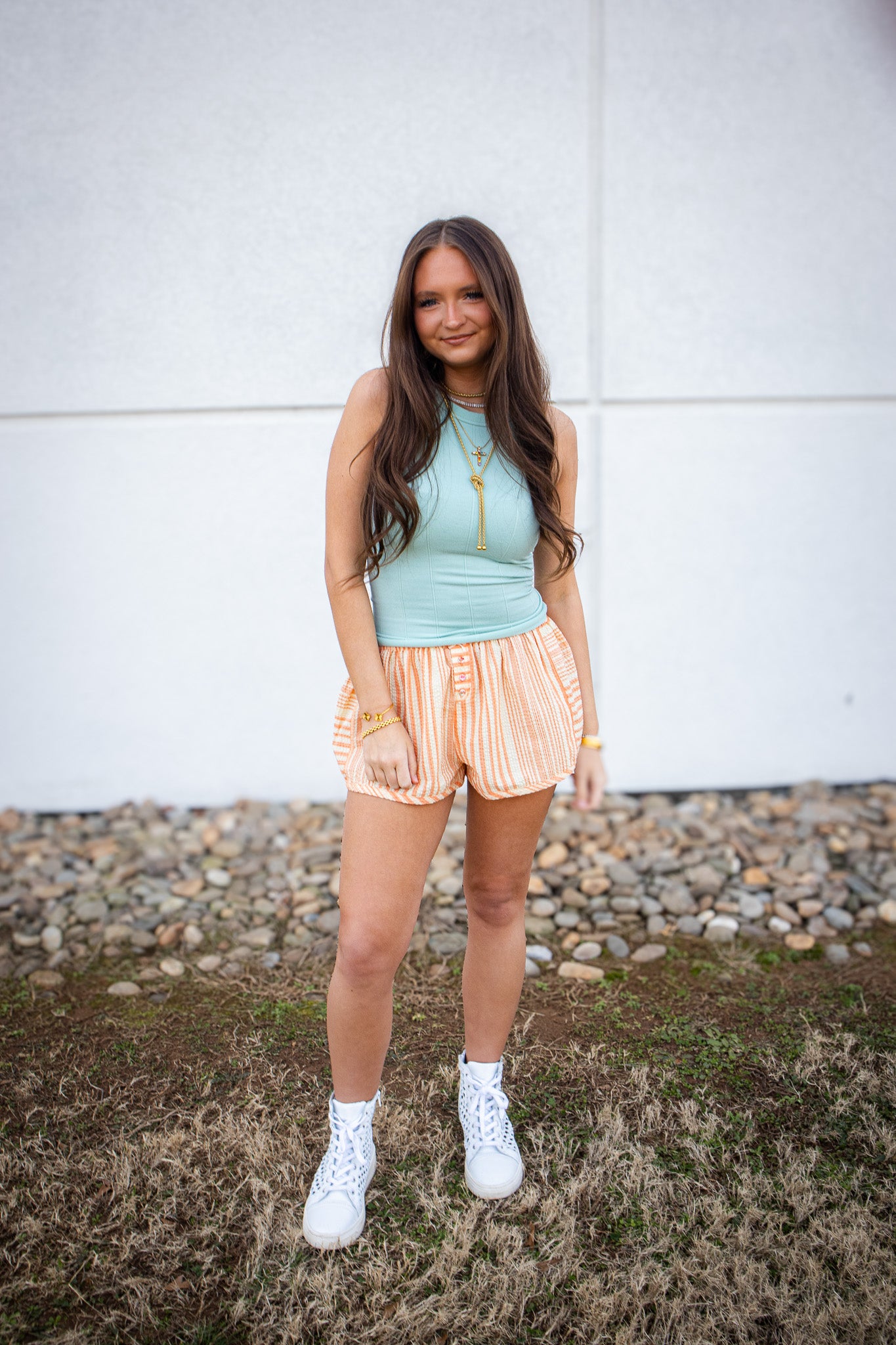 Free People - Home By 8 Boxer - CORAL COMBO