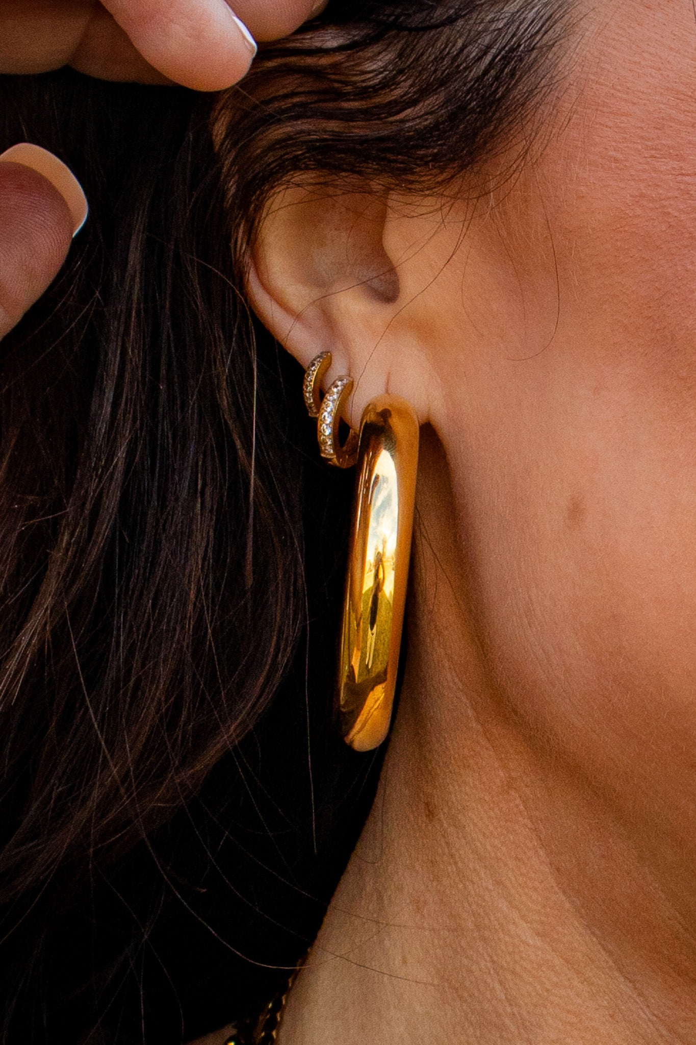ADORN - Miriam Bold Chunky Gold Hoop Earrings