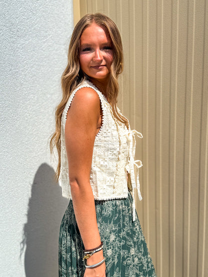 Lucky Lace Ivory Eyelet Vest