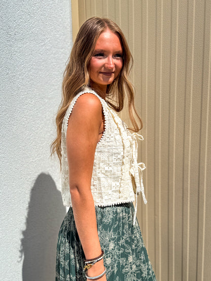Lucky Lace Ivory Eyelet Vest