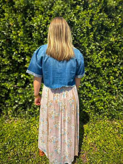 Blush Florals Mesh Maxi Skirt
