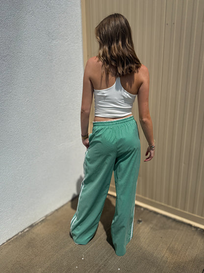 Pop of Green Stripe Pants