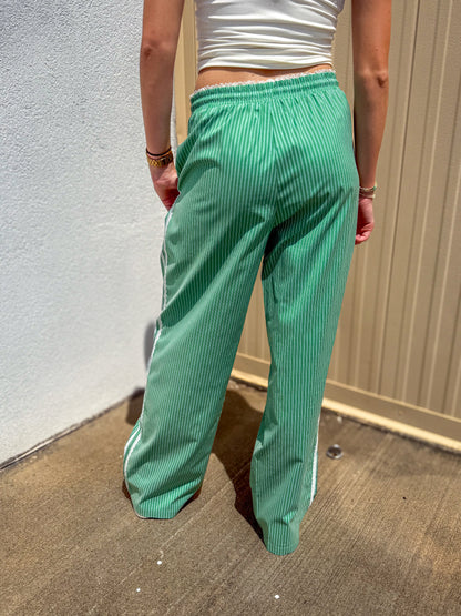 Pop of Green Stripe Pants
