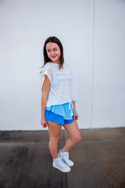 Free People - Flex It Shorts - LIGHT BLUE COMBO