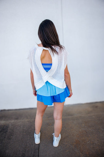 Free People - Flex It Shorts - LIGHT BLUE COMBO