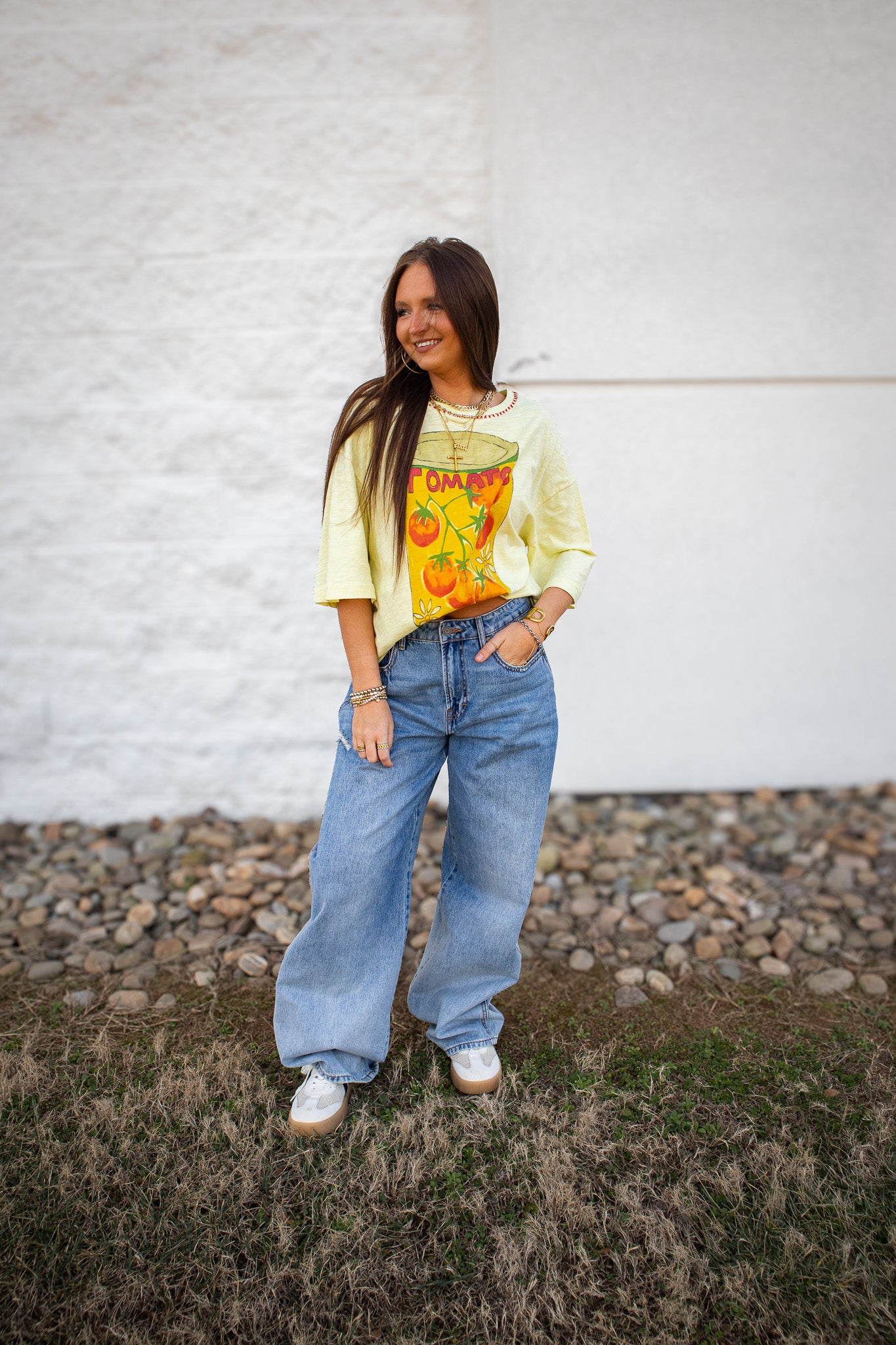 Free People - In Spring Tee - LEMON WATER COMBO