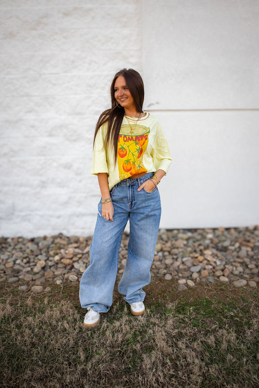 Free People - In Spring Tee - LEMON WATER COMBO