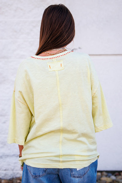Free People - In Spring Tee - LEMON WATER COMBO