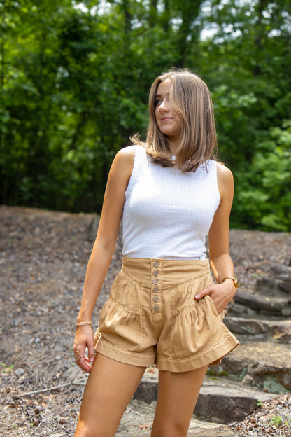 Pointelle Perfection Tank - WHITE