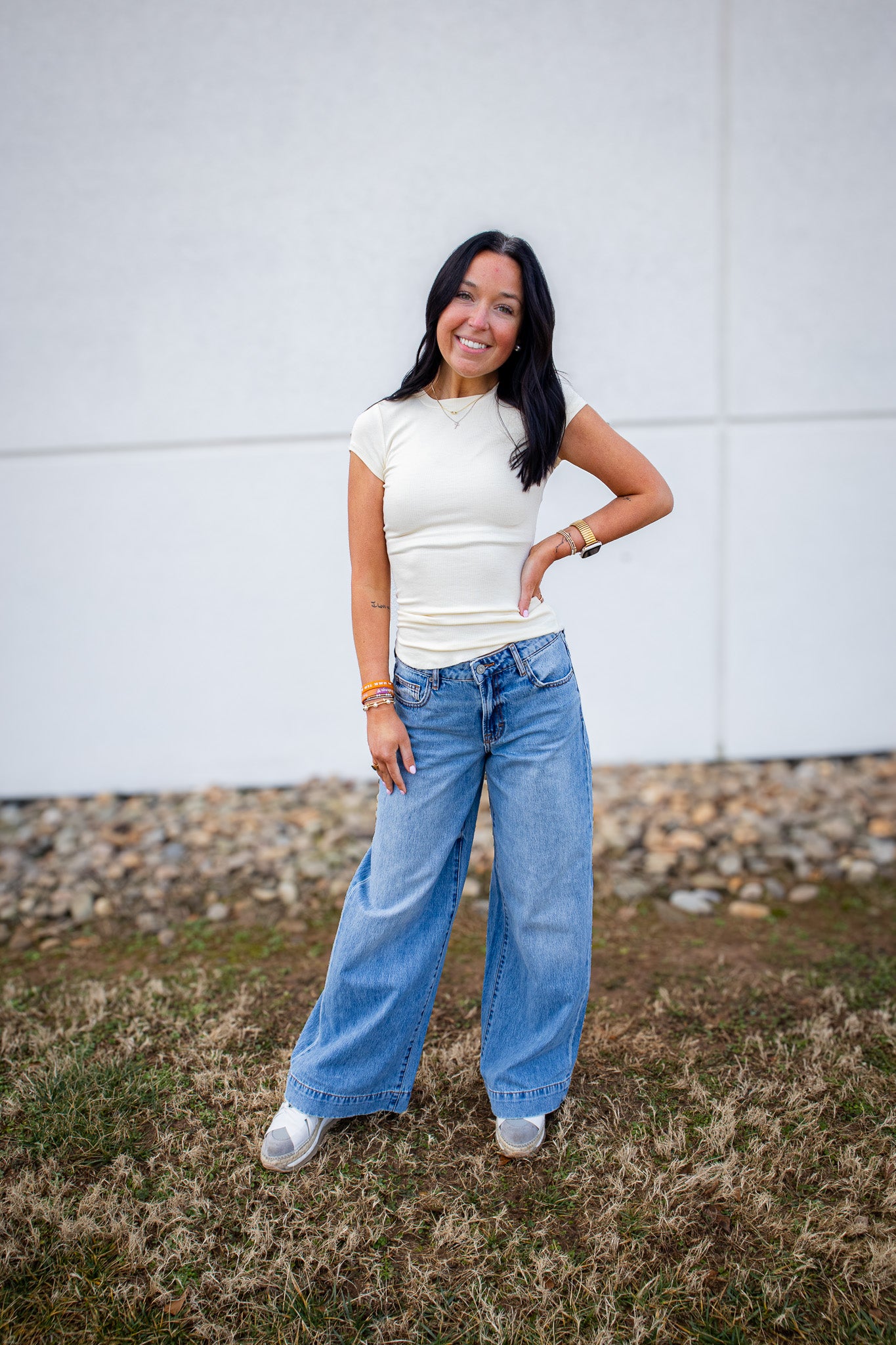 Signature Fit Ribbed Tee - CUSTARD