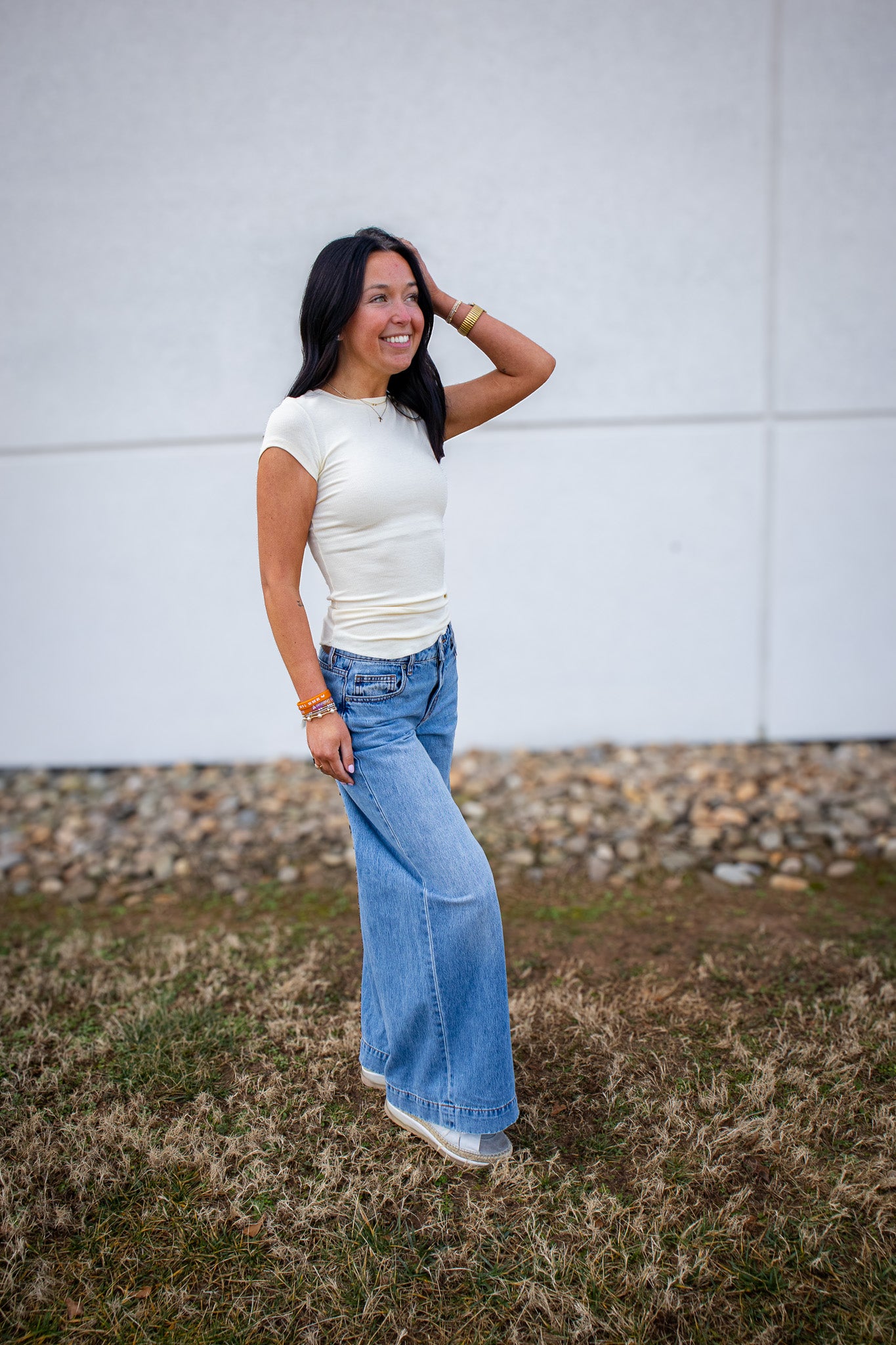 Signature Fit Ribbed Tee - CUSTARD