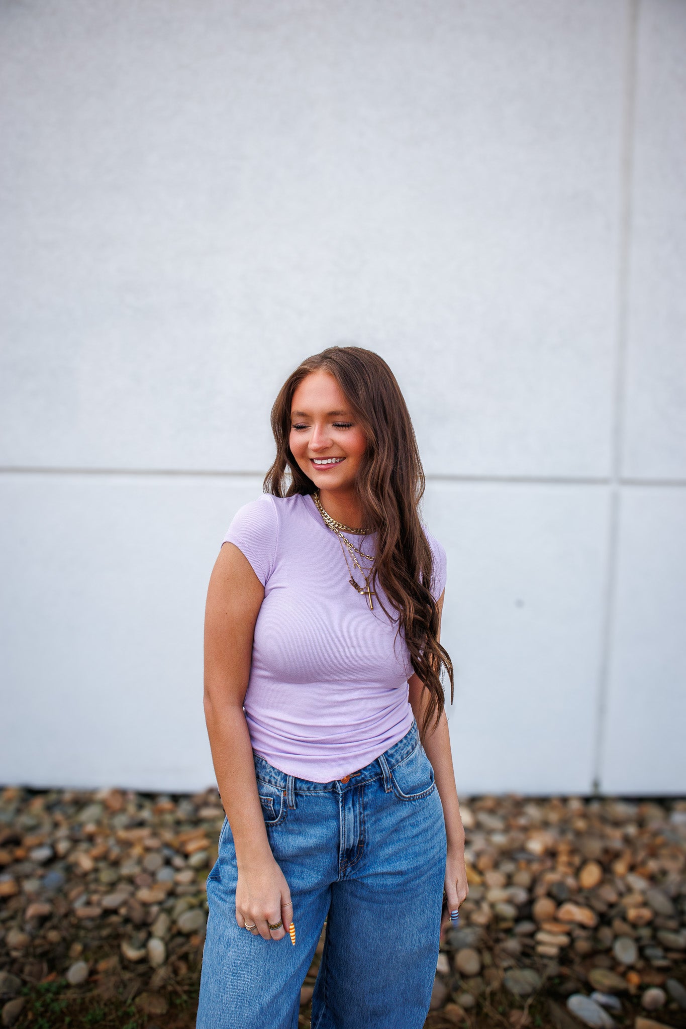 Signature Fit Ribbed Tee - LILAC