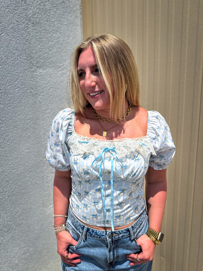 Blue Beauties Floral Blouse