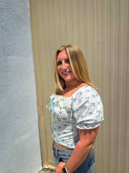 Blue Beauties Floral Blouse