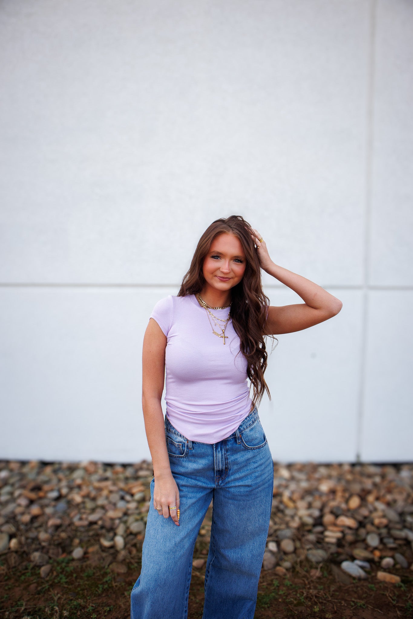 Signature Fit Ribbed Tee - LILAC