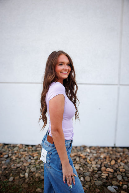 Signature Fit Ribbed Tee - LILAC