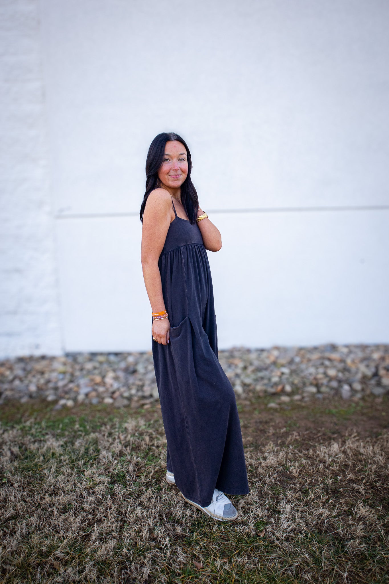 Free People - Hot Shot Strappy Onesie - BLACK