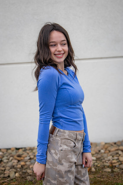 Free People - Protagonist Long Sleeve - CORNFLOWER BLUE
