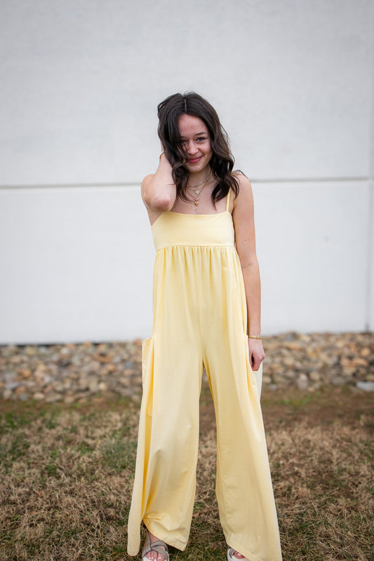 Free People - Hot Shot Strappy Onesie - SUNLIT YELLOW