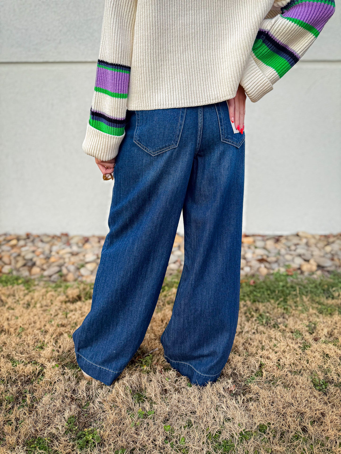 Hidden - Nori - Super Wide Leg Trouser Jean - Dark Wash