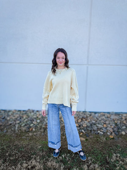 Free People - Spring Street Pullover - BANANA CREAM