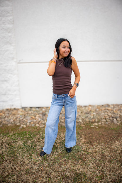 Hidden - Nori Forward Seam Mid Wide Leg Jeans