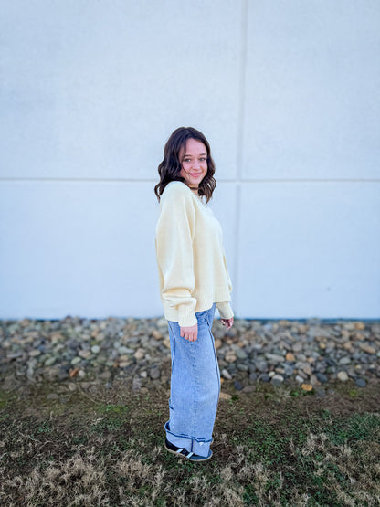 Free People - Spring Street Pullover - BANANA CREAM