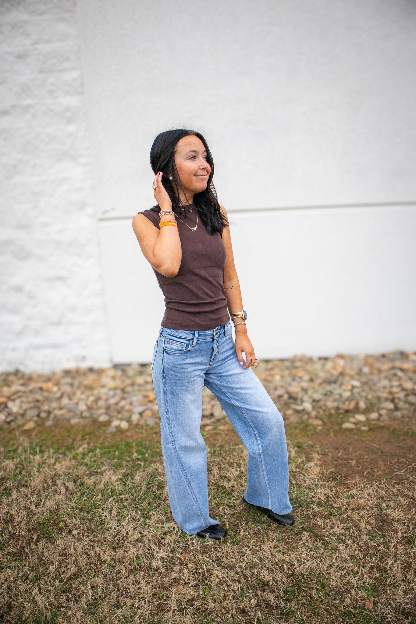 Hidden - Nori Forward Seam Mid Wide Leg Jeans