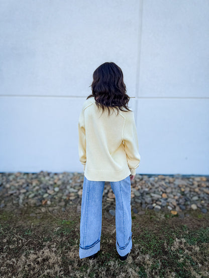 Free People - Spring Street Pullover - BANANA CREAM