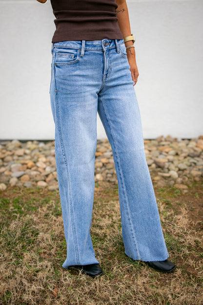 Hidden - Nori Forward Seam Mid Wide Leg Jeans