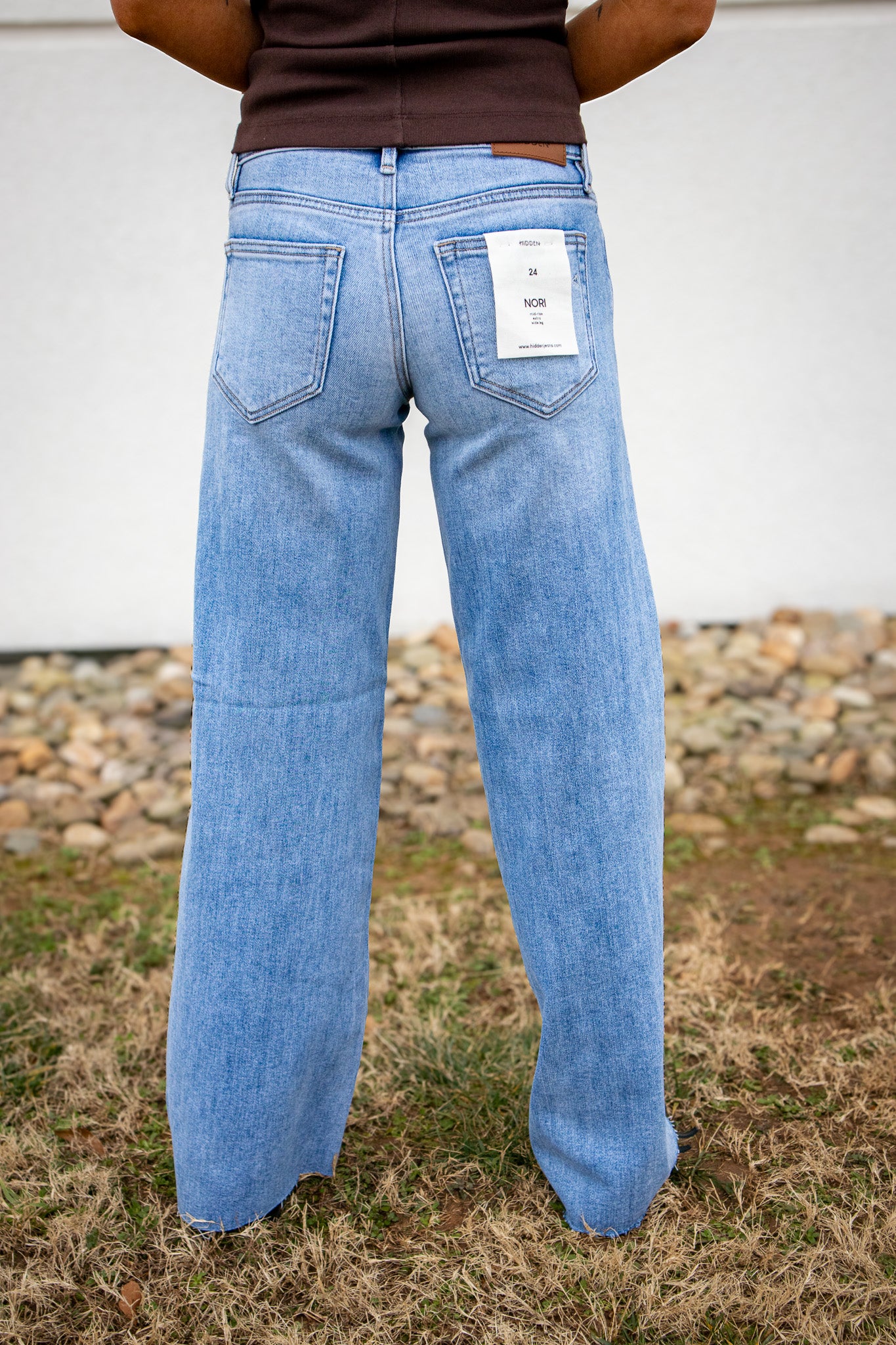 Hidden - Nori Forward Seam Mid Wide Leg Jeans