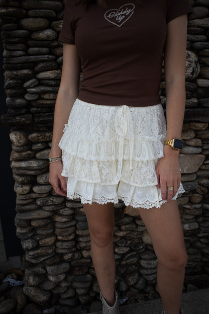 Ruffled Up Lace Shorts