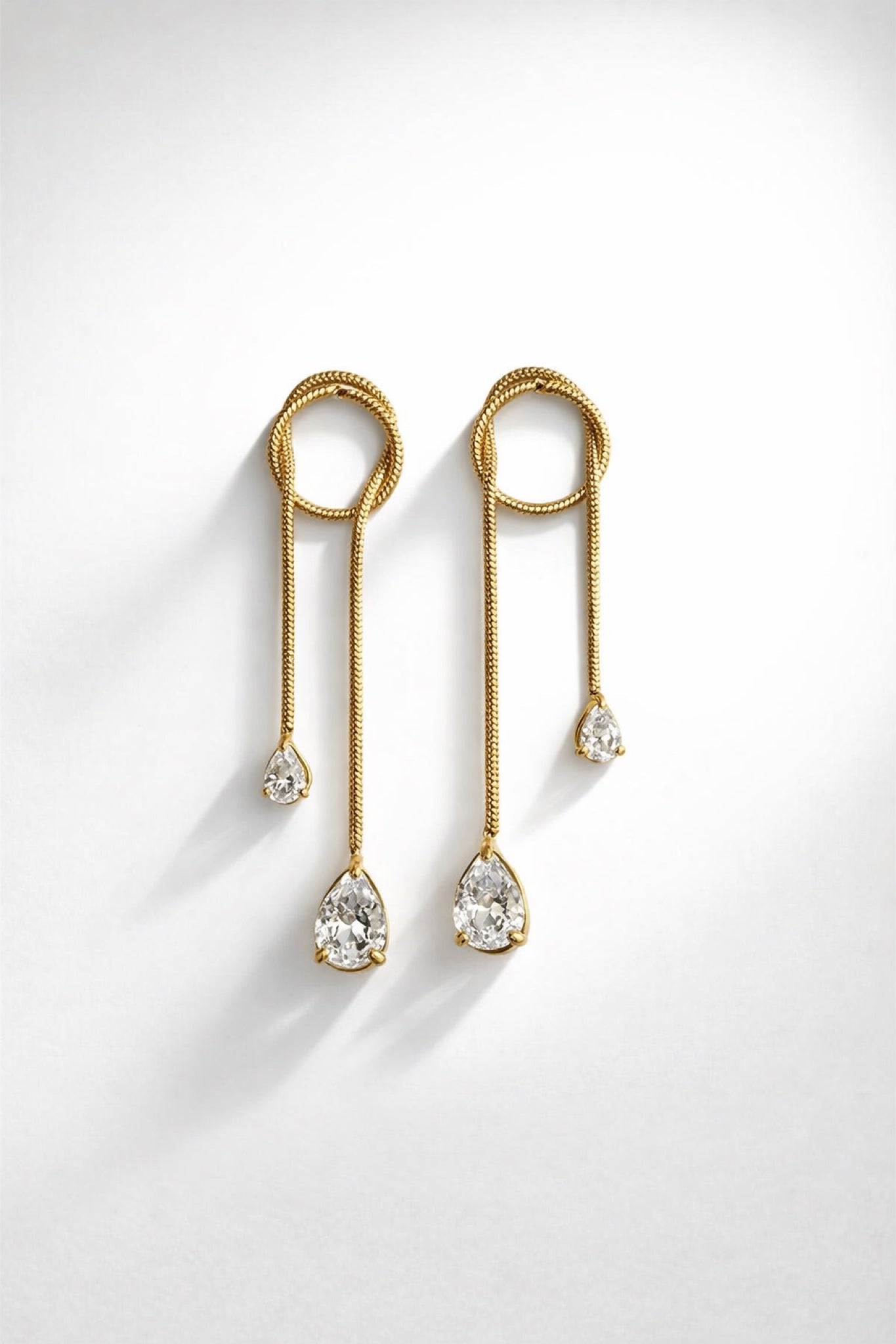 ADORN - Morning Light Teardrop Crystal Dangle Earrings