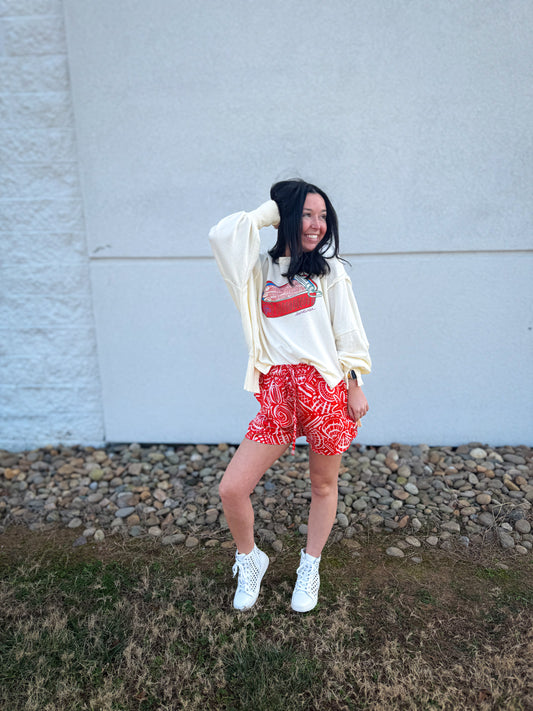 Seaside Shore Satin Shorts