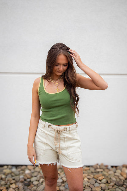 Free People - Moxie Barrel Shorts - WHITE
