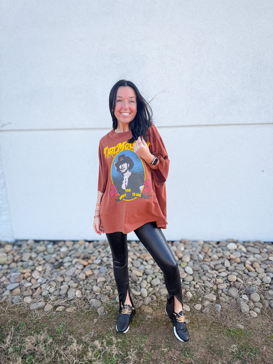 Spanx - Leather-Like Front Slit Skinny