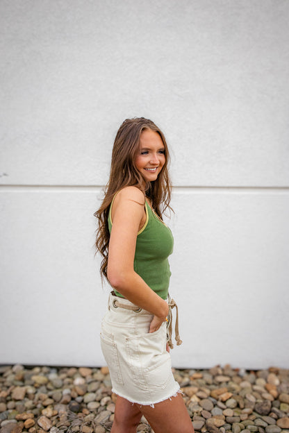 Free People - Moxie Barrel Shorts - WHITE