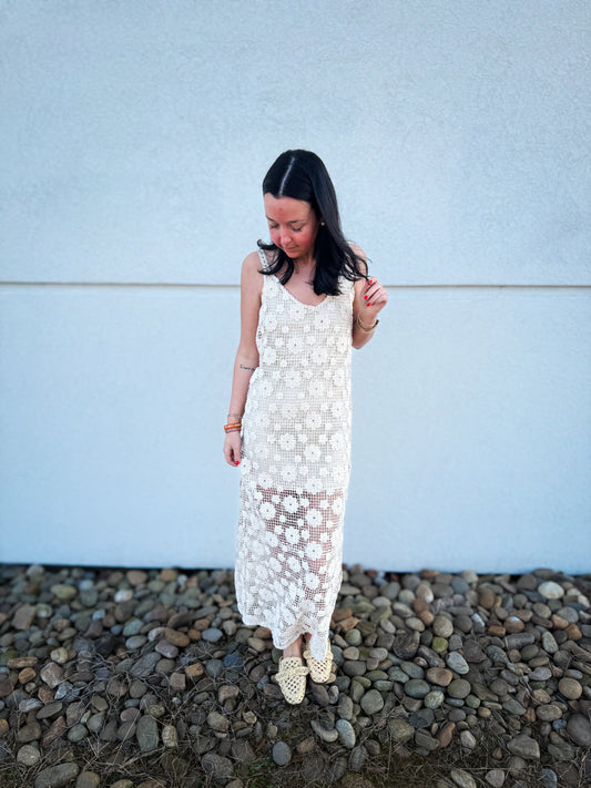 Blooming Beauty Crochet Midi Dress