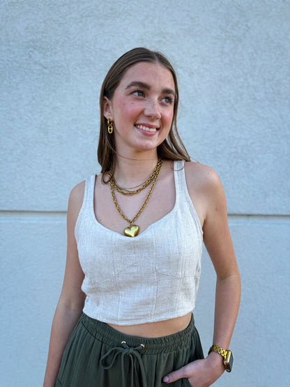 Breezy Linen Crop Top