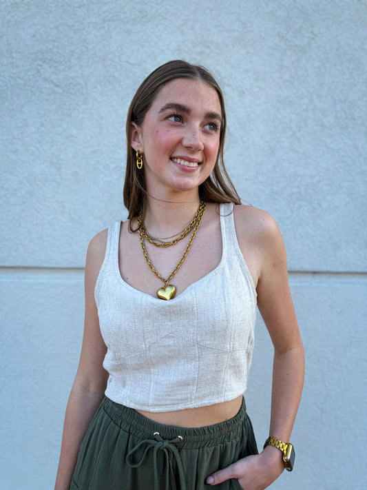 Breezy Linen Crop Top