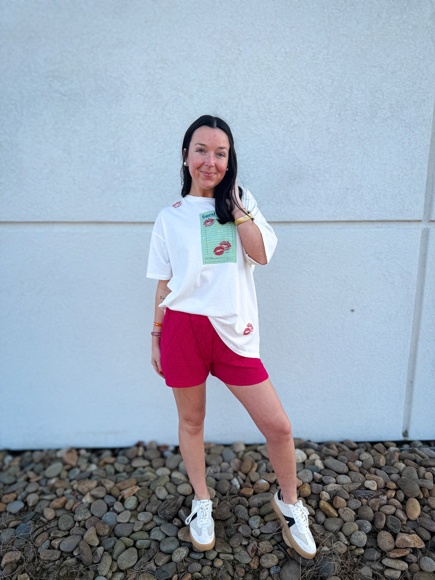 Hot Pink Tulip Quilted Shorts