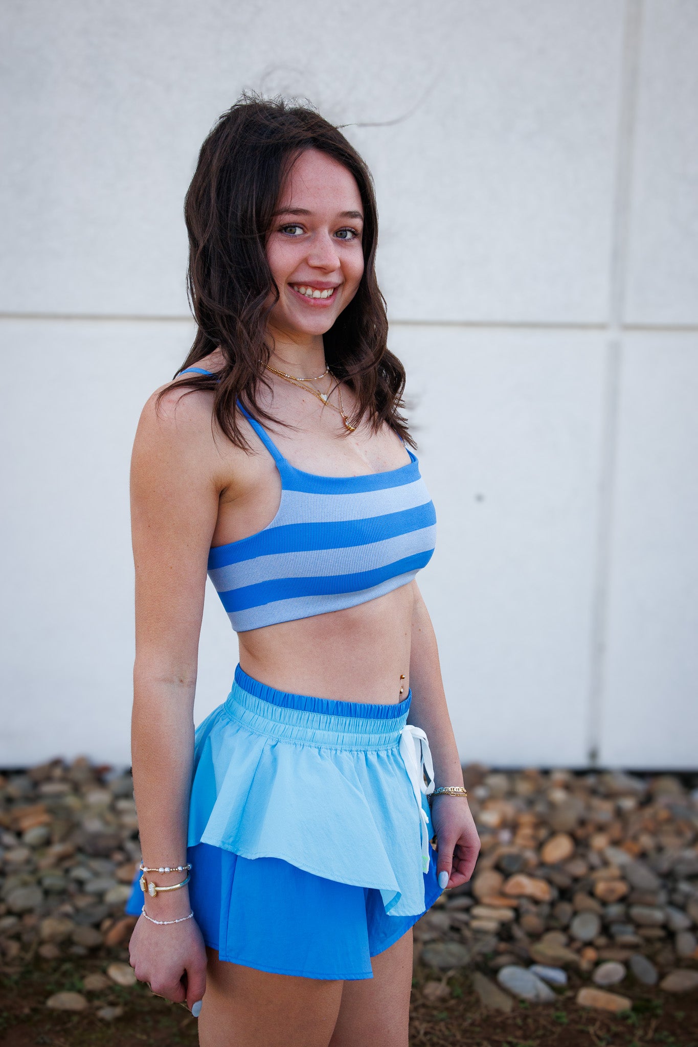 Free People - Tighten Up Reversible Bra - RIVIERA BLUE COMBO