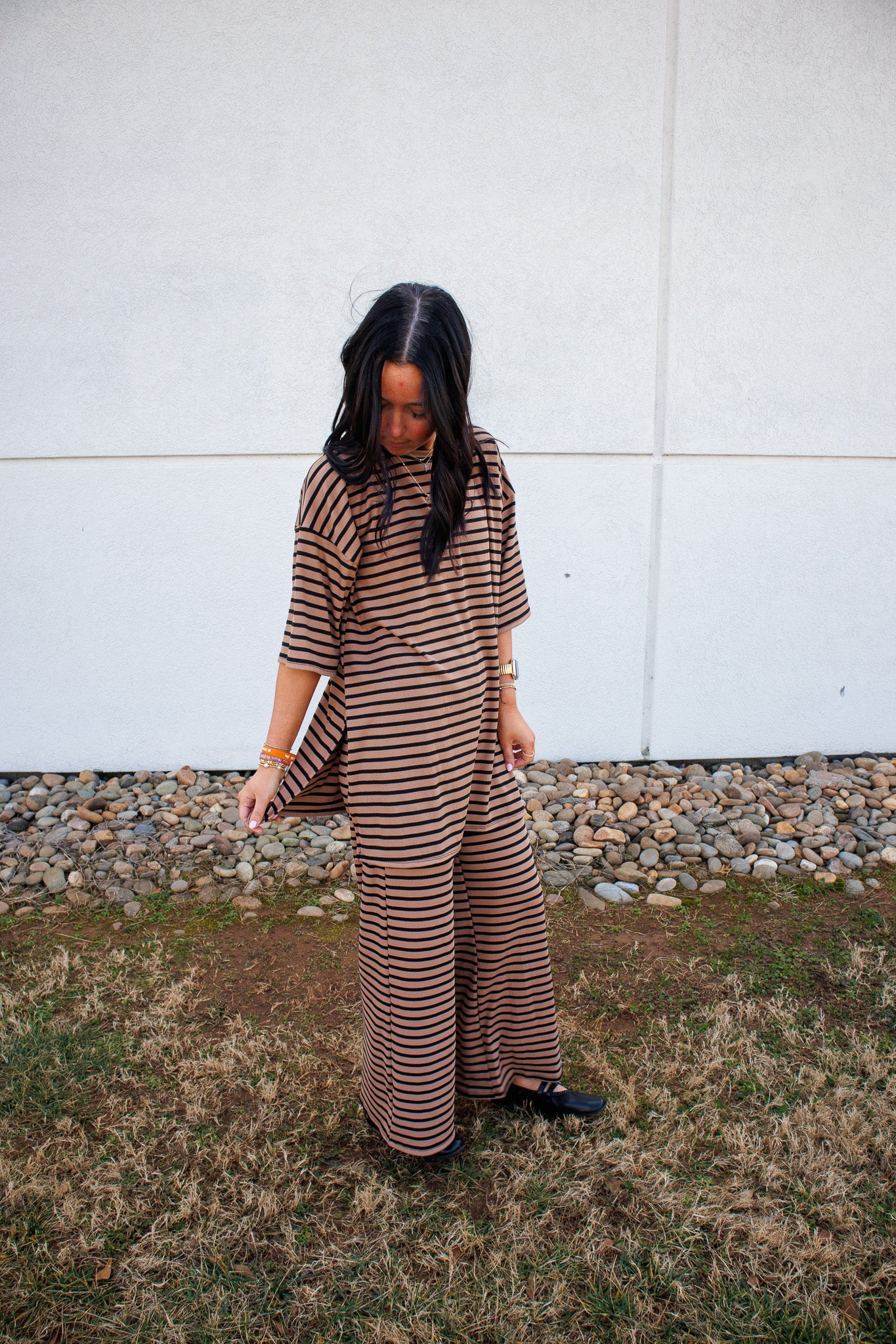 Mocha Muse Stripe Pant Set
